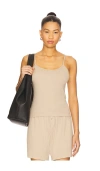 Donni Pointelle Cami Tank Top In Neutral