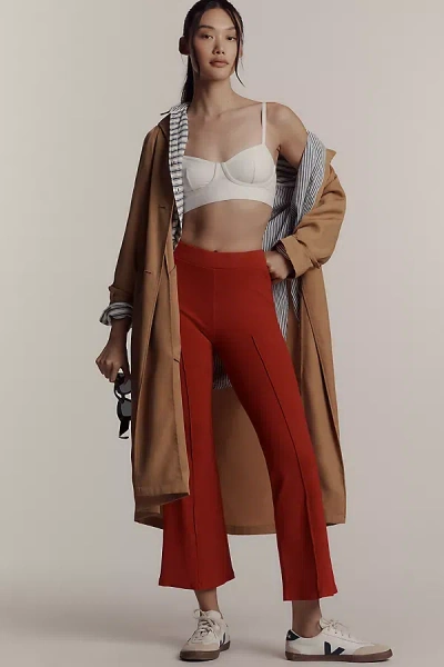 Donni Rib Kick-flare Pants In Red