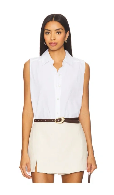 Donni Sandwash Sleeveless Shirt In White
