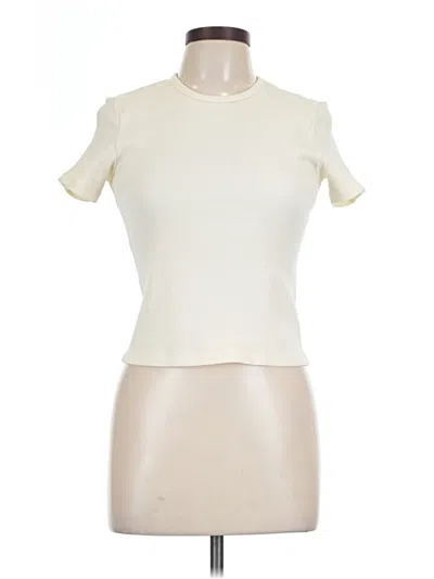 Pre-owned Donni Short Sleeve Turtleneck In Ivory