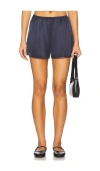 Donni The Silk Lace Tap Pull-on Shorts In Blue