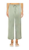 Donni Silk Stripe Crop Pant In Green