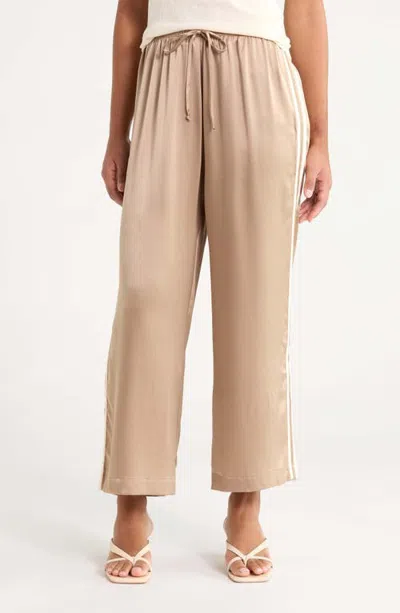 Donni . Silk Stripe Crop Pants In Neutral