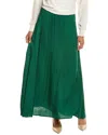 Donni Silky Simple Slip Skirt In Green