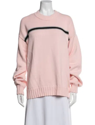 Pre-owned Donni Striped Crew Neck Sweater In Pink