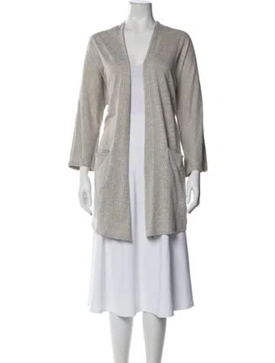 Pre-owned Donni Striped Evening Jacket In White