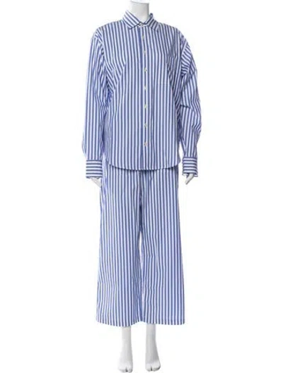 Pre-owned Donni Striped Pant Set W/ Tags In Blue