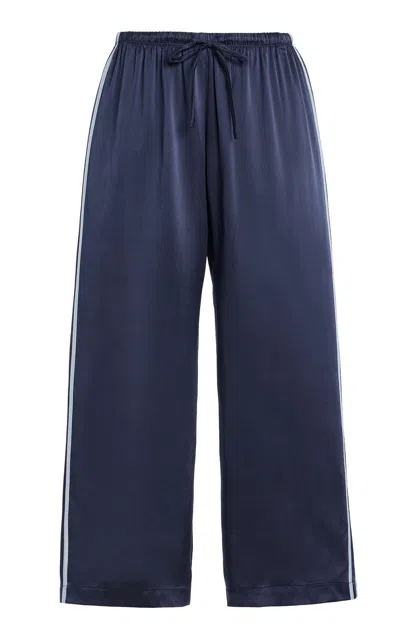 Donni . Striped Silk Wide-leg Cropped Pants In Multi