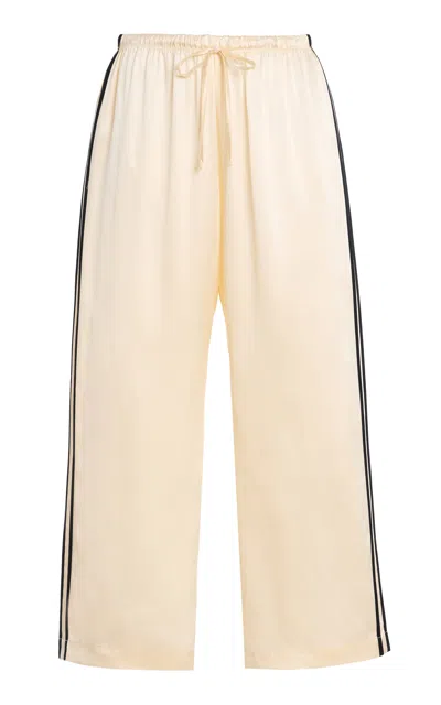 Donni . Striped Silk Wide-leg Cropped Pants In Multi