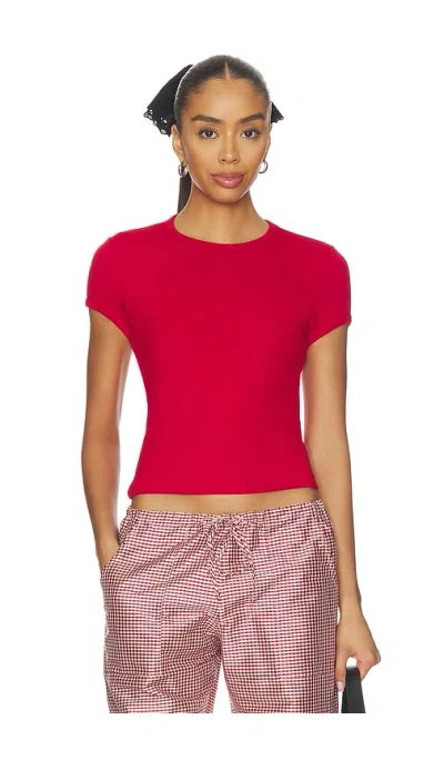 Donni The Baby Rib Baby Tee In Red
