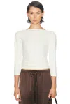 Donni The Baby Rib Boatneck Top In White
