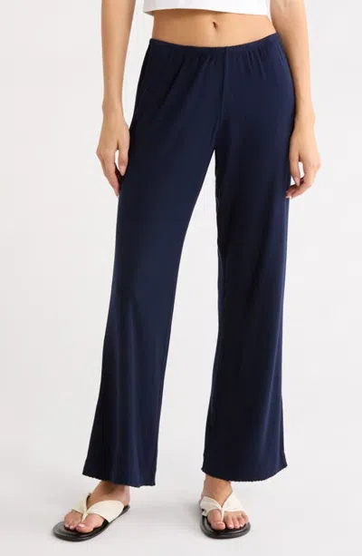 Donni . The Baby Rib Scallop Pants In Blue