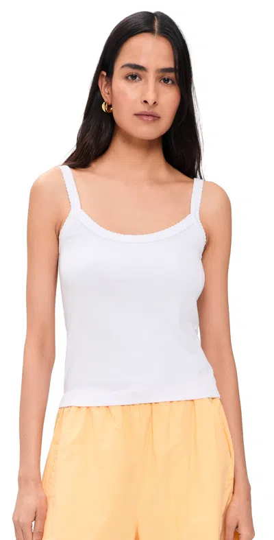Donni The Baby Rib Scallop Tank Powder In White