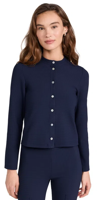 Donni The Box Weave Stretch Cardigan Navy