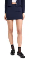 Donni The Box Weave Stretch Skirt Navy In Navy