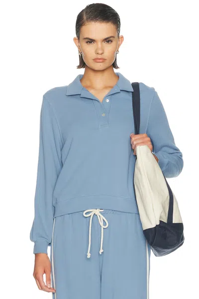 Donni The Eco Terry Polo Sweatshirt In Blue