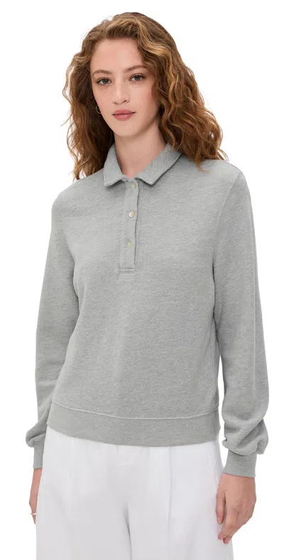 Donni The Eco-terry Polo Sweatshirt Heather Grey In Gray
