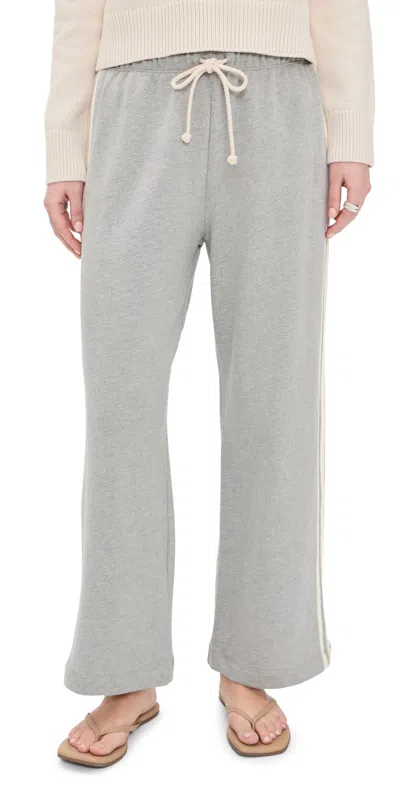 Donni The Eco-terry Stripe Pants Heather Grey In Gray