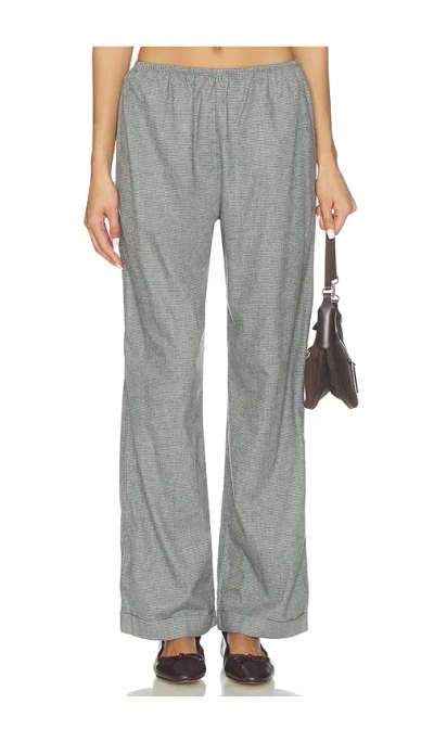 Donni The Flannel Herringbone Simple Pant In Gray
