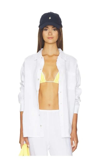 Donni The Linen Relaxed Shirt In White