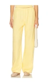Donni The Linen Simple Pant In Lemon
