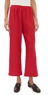 Donni X Revolve The Linen Stripe Crop Racer Pant In Bell Pepper