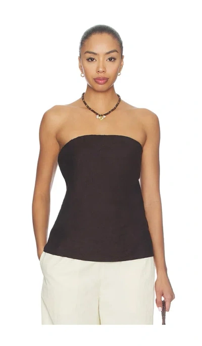Donni The Linen Tube Top In Brown