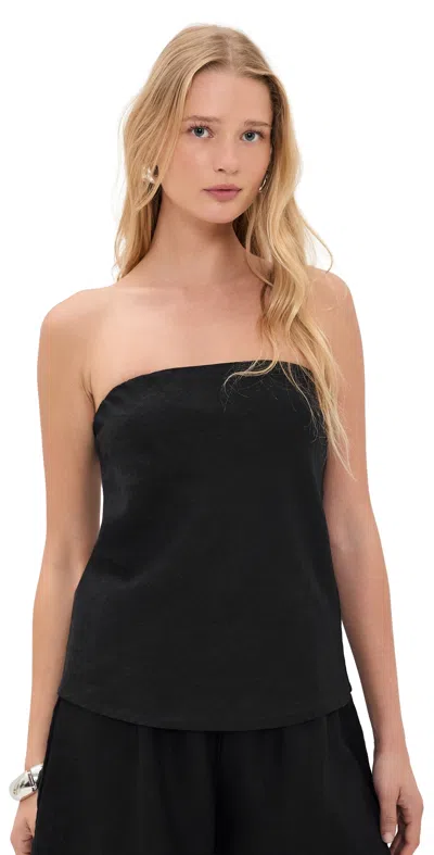 Donni The Linen Tube Top Jet In Black