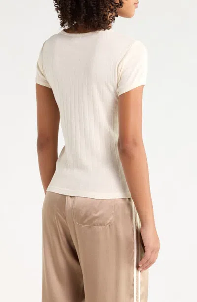 Donni . The Pointelle Organic Cotton Baby T-shirt In Neutral