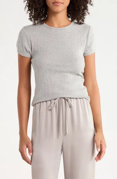 Donni . The Pointelle Organic Cotton Baby T-shirt In Gray