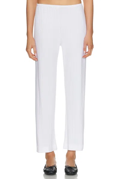 Donni The Pointelle Simple Crop Pant In White