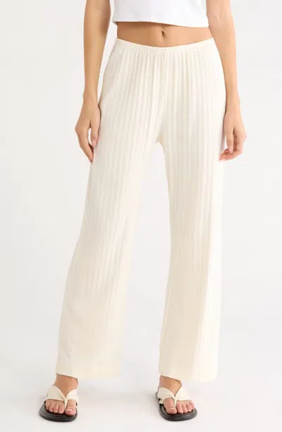 Donni . The Pointelle Simple Organic Cotton Crop Pants In White