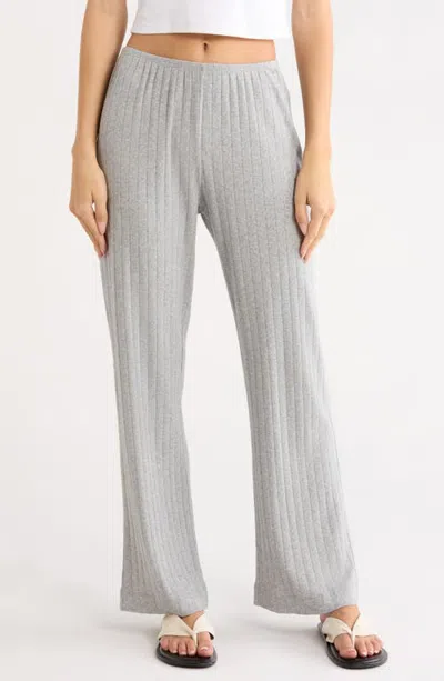 Donni . The Pointelle Simple Organic Cotton Crop Pants In Gray