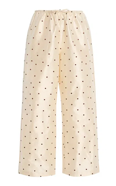 Donni . The Polka-dot Silk Taffeta Cargo Pants In Multi