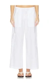 Donni The Pop Drawstring Cargo Pant In White