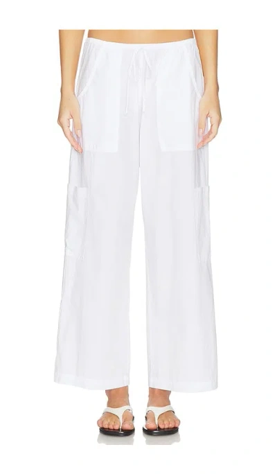Donni The Pop Drawstring Cargo Pant In White