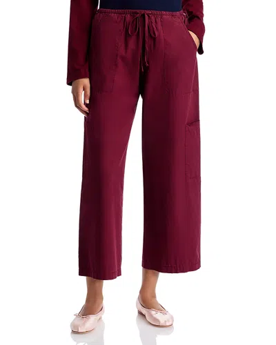 Donni The Pop Drawstring Cargo Pants In Burgundy