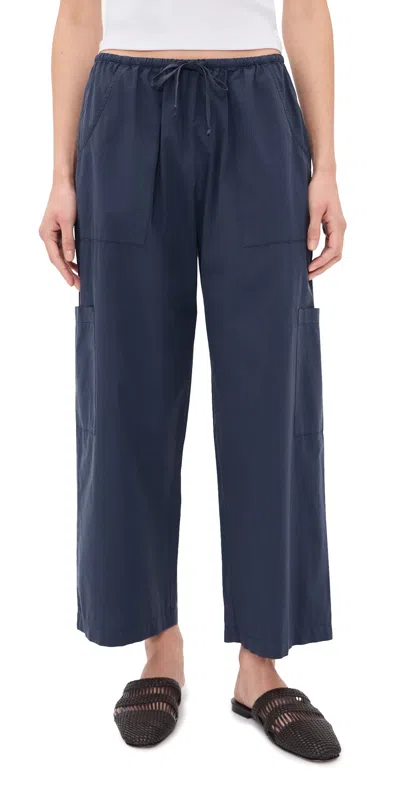 Donni The Pop Drawstring Cargo Pants Midnight In Blue