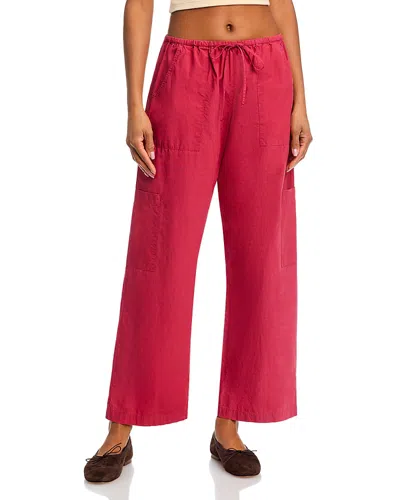 Donni The Pop Stripe Drawstring Pants In Pink