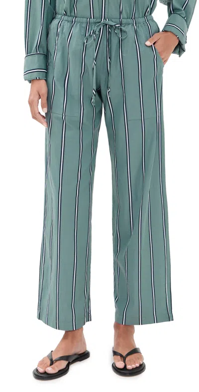 Donni The Pop Stripe Drawstring Pants Sage In Blue