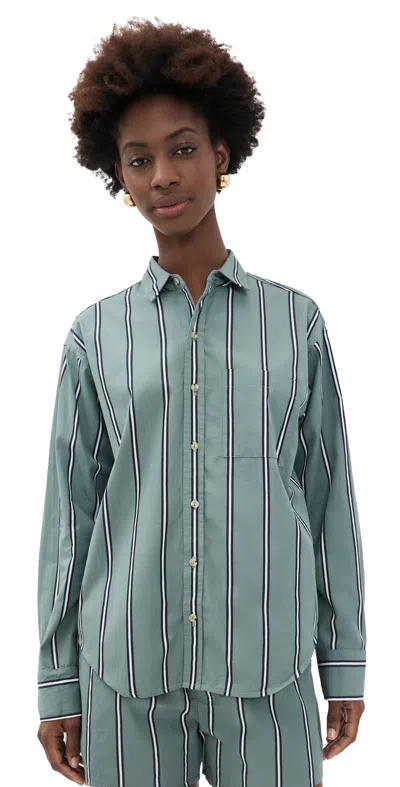 Donni The Pop Stripe Shirt Sage In Green