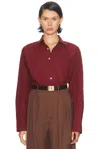 Donni The Poplin Shirt In Burgundy