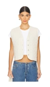 Donni The Quilted Vest In Cream