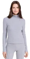 Donni The Rib Turtleneck Heather Grey In Heather Grey