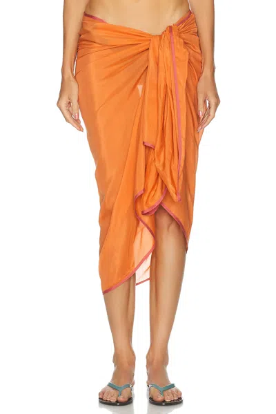Donni The Silk Cotton Sheer Pareo In Apricot