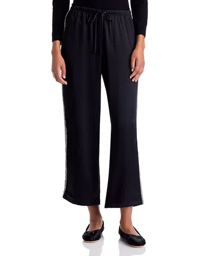 Donni The Silk Lace Crop Pants In Blue