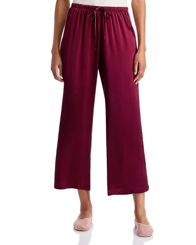 Donni The Silk Lace Crop Pants In Burgundy