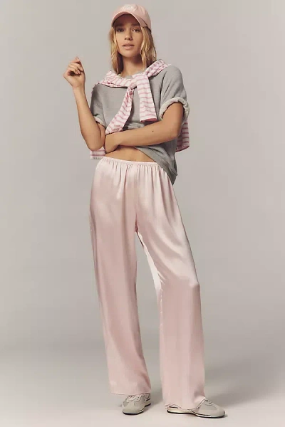 Donni The Silk Lace Simple Pull-on Pants In Pink