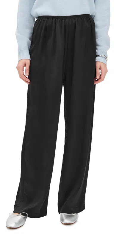 Donni The Silk Simple Pants Jet In Black