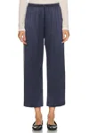 Donni The Silk Stripe Crop Pant In Blue